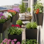 Jardinière balcon : plastique anthracite 🌿