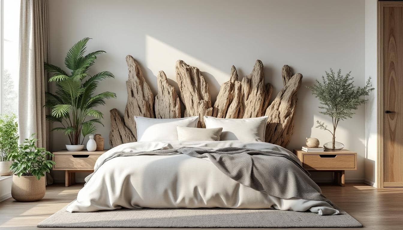 découvrez comment sublimer votre chambre avec une tête de lit en bois flotté pour une décoration naturelle, élégante et apaisante.