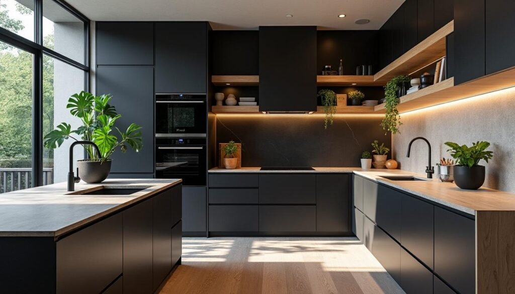 découvrez comment marier élégance et naturel dans votre intérieur avec une cuisine noir et bois, alliant modernité et chaleur pour un espace convivial et stylé.