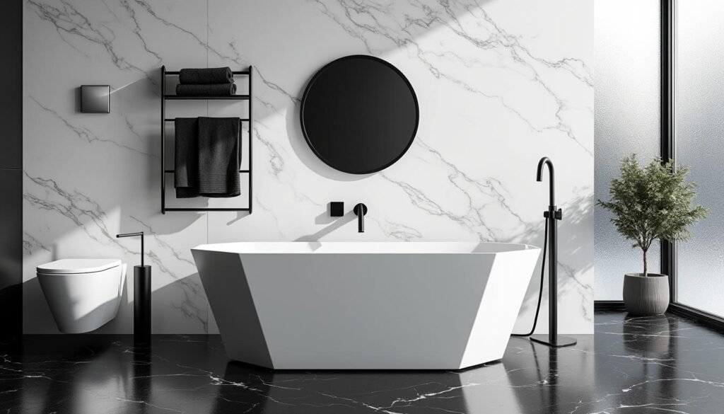 découvrez nos astuces pour créer une salle de bain noir et blanc élégante et intemporelle, alliant style moderne et simplicité pour un espace raffiné.