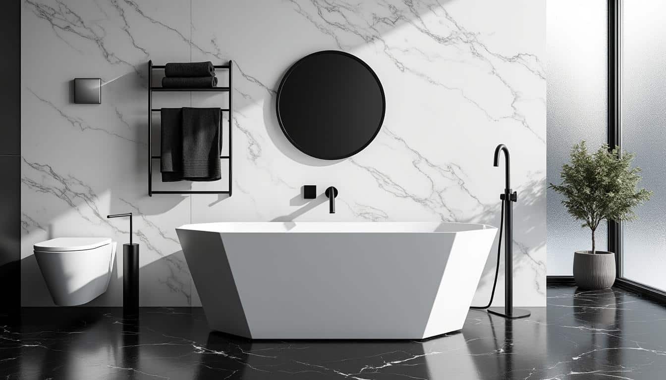 découvrez nos astuces pour créer une salle de bain noir et blanc élégante et intemporelle, alliant style moderne et simplicité pour un espace raffiné.